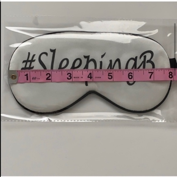 Silk Sleeping Eye Mask Hashtag SleepingB White - Picture 3 of 7